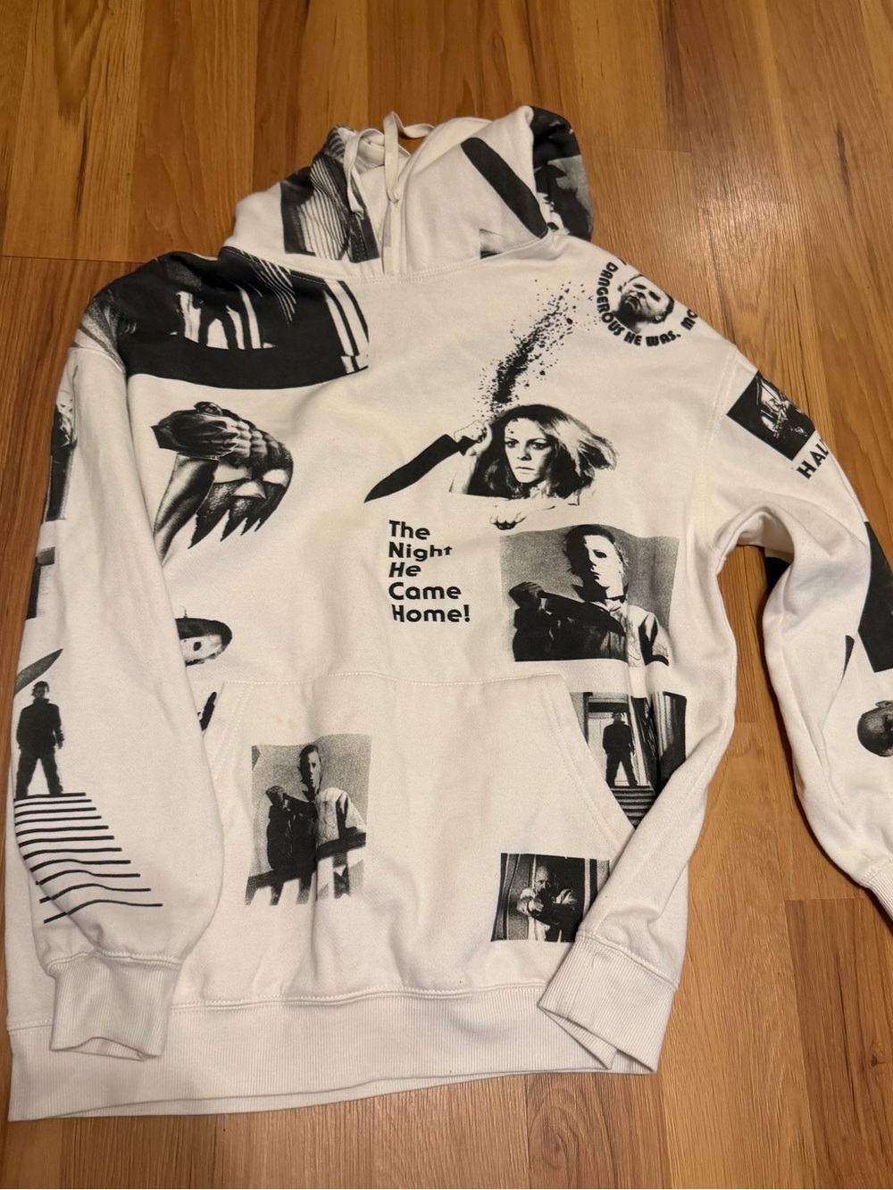 Halloween Michael Myers Collage Art Print Hoodie Sz Medium
